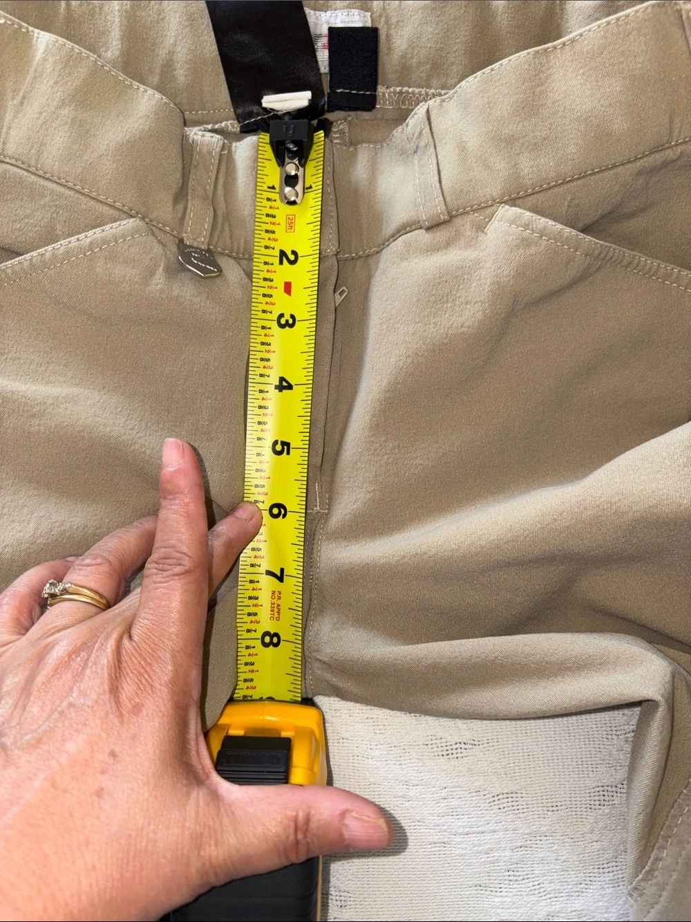 Horze Tan Teen Equestrian Breeches with Knee Patches “stains” S
